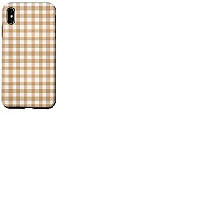 Motif à carreaux vichy beige Coque pour iPhone XS Max