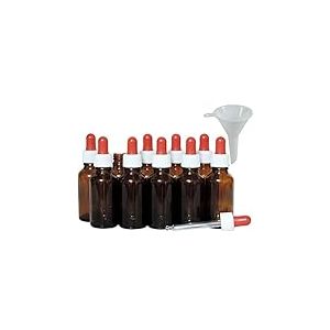 Viva Haushaltswaren Lot de 10 Bouteilles Pharmacien Marron dans Verre, Verre, Marron, 30 ML
