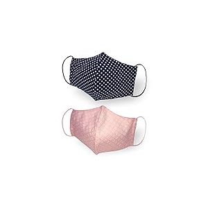 Kanguru Woman BARRIERE Adultes-femme Green Mask/Masque Faciale set de 2 pi&egrave;ces 100% coton, 2 couches, lavable, r&eacute;utilisable, pink