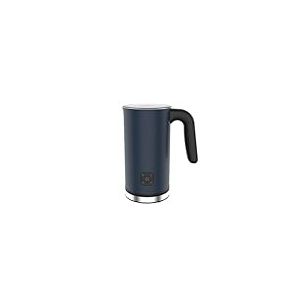 TERRAILLON - NEW MOON - Mousseur à lait électrique, Capacité 300 ml, 4 fonctions, base rotative 360°, Voyant lumineux, Arrêt automatique, Corps en Inox peint, Bleu