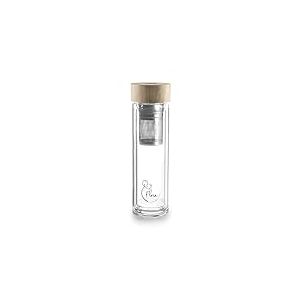 Lacor - 62534 - Termo Flora Bouteille, Bouteille avec filtre infuseur, En verre borosilicate, Idéal pour les infusions et les thés, Sans BPA, 350 ml