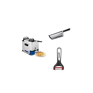 Tefal Bundle, Oleo Clean FR804015 + Ever Sharp K2569004 + Ingenio K2071814, Friteuse 3,5L 2300W, Couteau Chef 16,5cm, Éplucheur inox, Pratique et durable