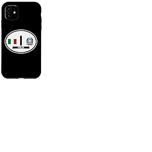 Autocollant ovale pour voiture avec drapeau et blason Italie Coque pour iPhone 11