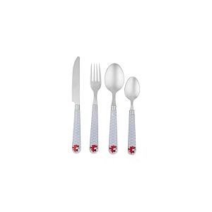 La Vache qui rit® G545669 Set de 12 couverts de table en acier inoxydable : 3 couteaux, 3 fourchettes, 3 grandes cuillères, 3 cuillères à café - Ménagère dans Boîte cadeau pratique et élégante