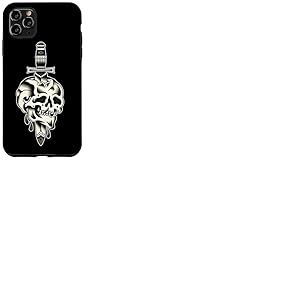 Dague &agrave; Travers Le cr&acirc;ne Traditionnel Tatouage Flash Coque pour iPhone 11 Pro Max