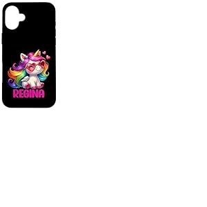 Regina Nom personnalis&eacute; Licorne Color&eacute;e Femmes Filles Coque pour iPhone 16 Plus