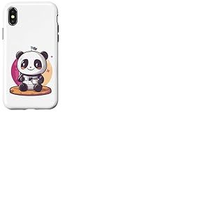 Panda Astronaute avec caf&eacute; Astronaute de l'espace Panda Coque pour iPhone X/XS