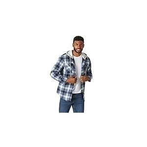 Wrangler Authentics Authentics Veste de chemise matelass&eacute;e en flanelle pour homme, bleu/noir, M