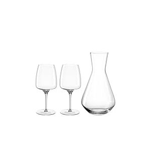 LEONARDO HOME Cesti 061975 Lot de 3 verres à vin élégants et résistants aux chocs, de qualité supérieure et élégants, avec carafe en verre pour usage quotidien