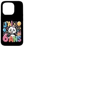 Enfant Panda Enfant 6 ans Anniversaire Garçon Fille Panda Coque pour iPhone 15 Pro