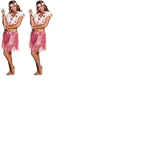 Boland 52430 &ndash; Costume de kiki, bandeau, cha&icirc;ne hawa&iuml;enne, bracelets et jupe, costume floral pour carnaval ou f&ecirc;te &agrave; th&egrave;me, JGA, Rose