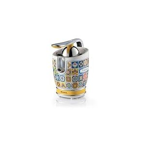 Ariete 413, Positano, Presse-agrumes Électrique avec Corps et Levier en Métal, Bec verseur anti-goutte et Moteur Silencieux pour un Extraction Professionnelle, 2 Cônes pour Petits et Grands Fruits