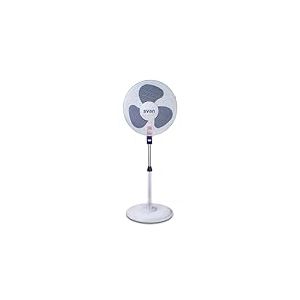 SVAN Ventilador de Pie Blanco y Azul 16", 40W, SVP401600OBA. 3 Velocidades, 3 Aspas, Soporte Base Redonda