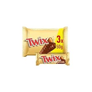 TWIX - Barres chocolat au lait, caramel et biscuits - 3 sachets de 50g - 150g