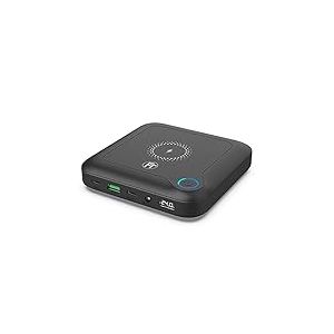 FeinTech Powerbank Batterie Externe PLG02400 pour Ordinateur Portable, MacBook, Tablette, Smartphone - Chargement sans Fil 88 Wh 24000 mAh