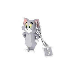 EMTEC, ECMMD16GHB102, Clé USB 16 Go Tom et Jerry, design exclusif en caoutchouc siliconé, vitesse de lecture jusqu'à 15 MB/s, embout avec chaînette, pratique et ludique - Taille : 16 Go, Multicolore