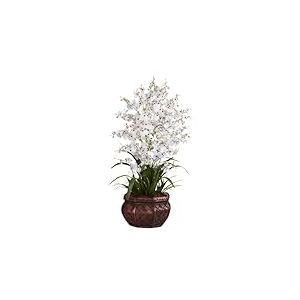 Nearly Natural 1207-WH Arrangement de Fleurs en Soie pour Dame dansante Blanc