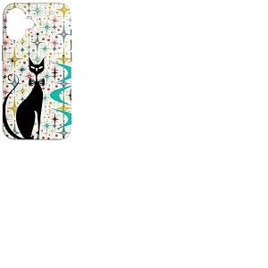 Style rétro Atomic Era Mid Century Kitty Star Fond Coque pour iPhone 16