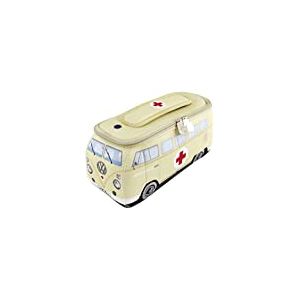 BRISA VW Collection - Trousse en néoprène Universelle pour Maquillage, cosmétiques, Produits d'hygiène, Stylo (Combi T1 Bus) - (Ambulance/Beige/Petit)