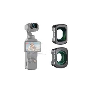 NEEWER 0,75X Grand Angle & 2X Objectif Macro Kit Compatible avec DJI Osmo Pocket 3 Creator Combo Accessoires, 108° FOV, 3 Éléments en 3 Groupes Lentille Macro Kit avec Deux Protecteurs d'Écran, FL-B34