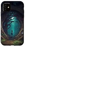 Coque pour iPhone 11 Alice au pays des merveilles - scène de forêt