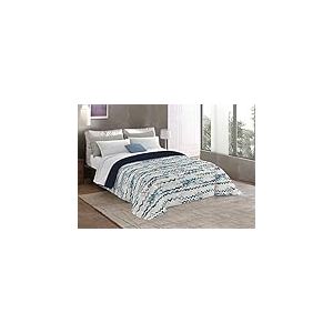 Italian Bed Linen MB Home Italy Courtepointe d’Hiver “Fantasy”, Microfibre, Modern Sky, 260x260 cm