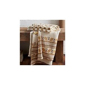 Pineapple Elephant INES Couvre-lit matelass&eacute; en Coton Motif Floral Jaune 130 x 170 cm