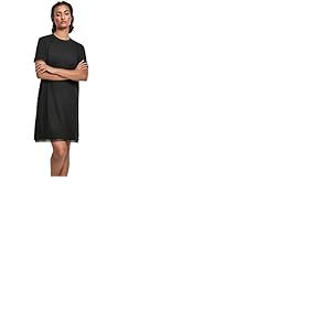 Urban Classics Femme Kleid Ladies Boxy Lace Hem Tee Dress Robe, Noir, 3XL Grande taille EU