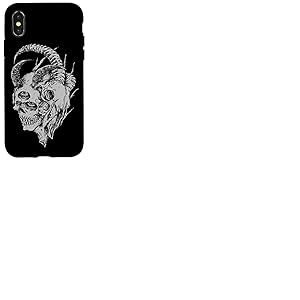 Cr&acirc;ne de taureau corne gothique gothique occulte emo squelette satanique Coque pour iPhone X/XS
