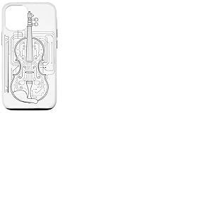 Dessin au trait Violon Coque pour iPhone 12/12 Pro