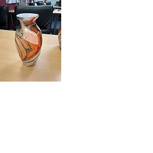 Vase en Verre teinté dans la Masse, étanche, Orange, Noir, Blanc, Hauteur : 33 cm