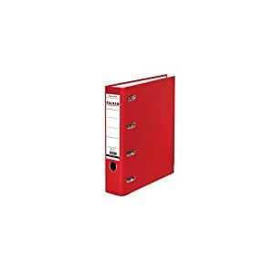 Falken Double classeur en plastique PP. Fabriqué en Allemagne. Largeur 7 cm, rouge, pour 2 rangées de format A5 paysage avec fenêtre interchangeable.