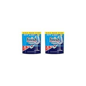 Finish Pastilles Lave-Vaisselle Powerball Comprim&eacute; Sans parfum All in One Max - 100 Tablettes Lave-Vaisselle (Lot de 2)