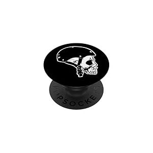 T&ecirc;te de Mort avec Casque de Skateboard PopSockets PopGrip Adh&eacute;sif