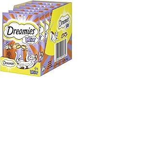 Dreamies Mélange de friandises pour Chat au Poulet et au Canard - Croustillantes à l'extérieur et crémeuse à l'intérieur - 6 x 60 g