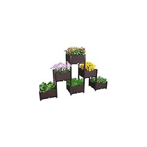 D 'Vine Dev Facile développer en Relief Pots de Jardin Pyramid 19 m. 11 m. Trois Couches Pyramide Pot de Fleurs Manuel d'évacuation Intérieur extérieur Large Résine Polypropylène surélevé Jardin