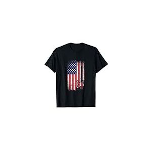 USA Drapeau Américain Guitare T-Shirt
