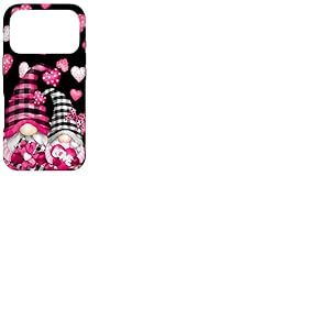 Pink Buffalo Plaid Valentines GNOME Cute Love Heart Coque pour iPhone 17 Pro