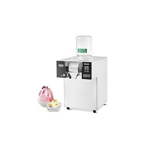 VEVOR Machine à Glace Râpée de Neige Commerciale, Machine à Râper la Glace 175 kg/24H, Machine à Glace Pilée en Inox, Système de Refroidissement par Liquide, Glace Rasée pour Dessert Boulangerie Café