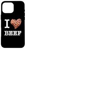 Amateurs de bœuf : "I Love Beef"_texte blanc Coque pour iPhone 16 Pro Max