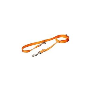 CHAPUIS SELLERIE Laisse pour Chien 3 Positions Sangle Nylon Orange Largeur 20 mm, Longueur 2 m