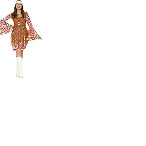FIESTAS GUIRCA Hippie Soleil Déguisement pour Femme - Années 70 Flower Power Outfit - Années 60 Déguisement pour Femme Taille S 36-38