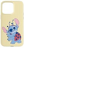 Coque pour iPhone 15 Pro Max Disney Lilo & Stitch Cute Pastel Spring Ladybug Stitch