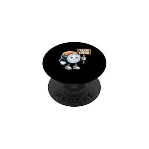 Rouleau de Sushi d'équipe, Mascotte de Poisson cru, Cuisine Japonaise PopSockets PopGrip Adhésif