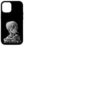 Coque pour iPhone 12/12 Pro Van Gogh Crâne de Squelette Fumant une Cigarette Peinture