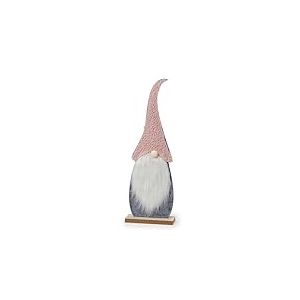 Mopec NA134 Figurine Nain avec Bonnet Rose et Base en Bois, 13,7 x 40 x 5,5 cm, Multicolore