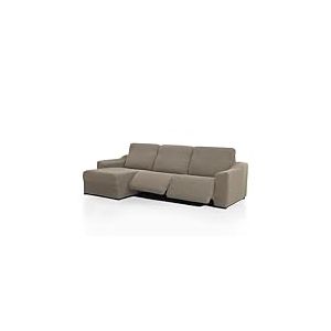FAVERTI Housse de canapé d'angle Courte Gauche (Vue de Face) Deux Pieds | Modèle NOVELE | Housse de Chaise de Relaxation Super réglable en Lin | Protecteur de qualité Tissu Jacquard Toucher Coton