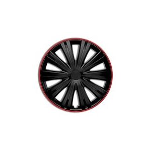 AUTO-STYLE Jeu d'enjoliveurs Giga R 15-inch noir/rouge