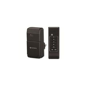 sonero Set de Prises Radio-pilotées: 1x Prise Radio-pilotée et 1x télécommande Radio, 1100 Watts, portée Maxi 30m, IP44 Résistant aux éclaboussures, Noir