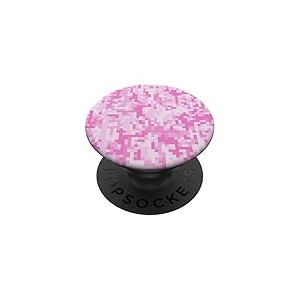 Motif Camouflage Rose - Motif Camouflage numérique - pour Femme et Fille PopSockets PopGrip Adhésif